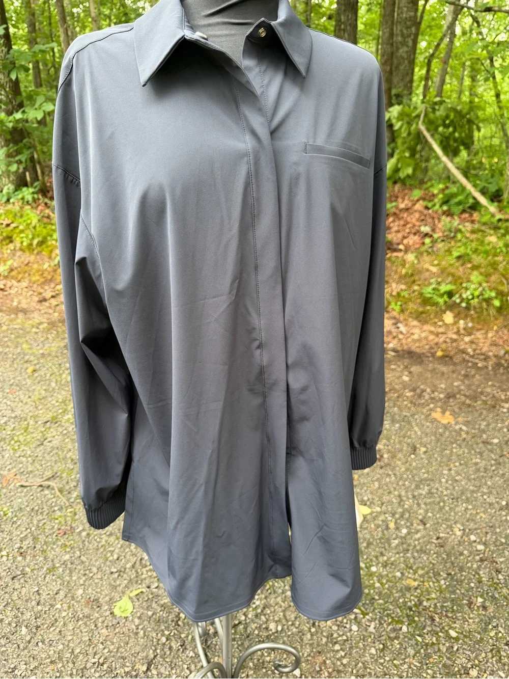 Womens Black Lightweight Button-Front Jacket